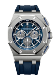 Audemars Piguet Royal Oak Offshore 42-26480TI.OO.A027CA.01 (Blue Rubber Strap, Méga Tapisserie Blue Index Dial, Titanium Smooth Bezel) (26480TI.OO.A027CA.01)