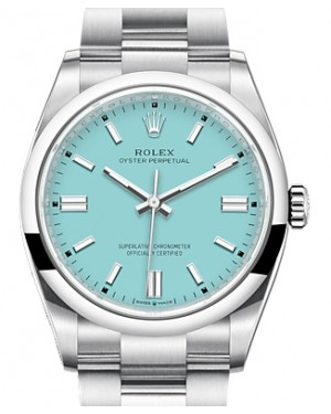 Rolex Oyster Perpetual 36-126000 (Oystersteel Oyster Bracelet, Turquoise-blue Index Dial, Domed Bezel)