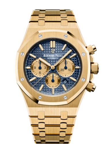 Audemars Piguet Royal Oak 41-26331BA.OO.1220BA.01 (Yellow Gold Bracelet, Grande Tapisserie Blue Index Dial, Yellow Gold Smooth Bezel)