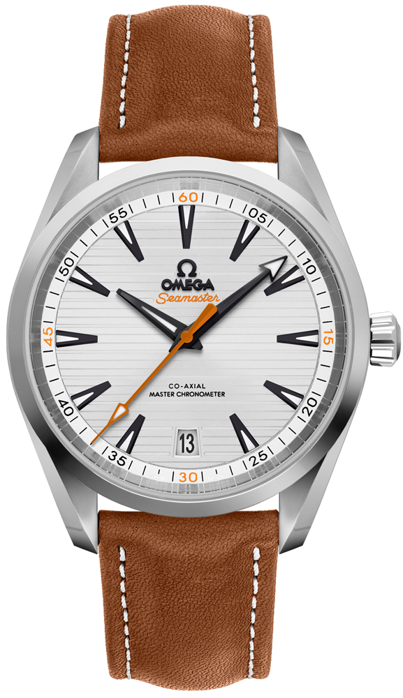 Omega Seamaster Aqua Terra 150M 41-220.12.41.21.02.001 (Brown Leather Strap, Horizontal-teak Silver-toned Index Dial, Stainless Steel Bezel)
