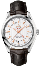 Omega Seamaster Aqua Terra 150M 43-231.13.43.22.02.004 (Black  Alligator Leather Strap, Vertical-teak Silver-toned Index Dial, Stainless Steel Bezel) (Omega 231.13.43.22.02.004)