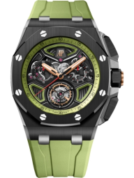 Audemars Piguet Royal Oak Offshore 43-26622CE.OO.D062CA.01 (Green Rubber Strap, Black Counters & Green Inner Bezel Pink Gold Dial, Black Ceramic Smooth Bezel) (26622CE.OO.D062CA.01)