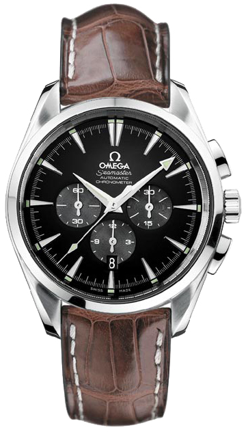 Omega Seamaster Aqua Terra 150M 42.2-2812.50.37 (Brown Alligator Leather Strap, Black Index Dial, Stainless Steel Bezel)