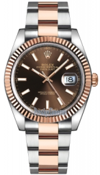 Rolex Datejust 41-126331 (Everose Rolesor Oyster Bracelet, Chocolate Index Dial, Fluted Bezel) (m126331-0001)