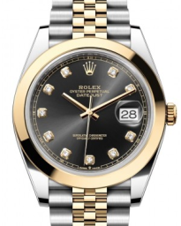 Rolex Datejust 41-126303 (Yellow Rolesor Jubilee Bracelet, Gold Diamond-set Bright-black Dial, Smooth Bezel) (m126303-0006)