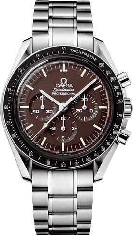 Omega Speedmaster Moonwatch 42-311.30.42.30.13.001 (Stainless Steel Bracelet, Chocolate-brown Index Dial, Black Tachymeter Bezel)