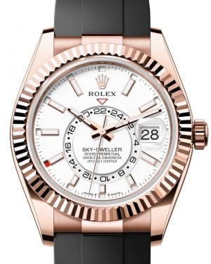 Rolex Sky-Dweller 42-336235 (Oysterflex Bracelet, Intense-white Index Dial, Fluted Ring Command Bezel)