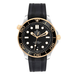 Omega Seamaster Diver 300M 42-210.22.42.20.01.001 (Black Rubber Strap, Wave-embossed Black Dot Index Dial, Rotating Black Ceramic Bezel) (Omega 210.22.42.20.01.001)