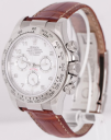 Rolex Daytona 116519 (Brown Leather Strap, White Dial, White/WG Subdials)