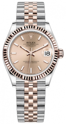 Rolex Datejust 31-278271 (Everose Rolesor Jubilee Bracelet, Rosé Index Dial, Fluted Bezel)