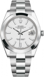 Rolex Datejust 41-126300 (Oystersteel Oyster Bracelet, White Index Dial, Smooth Bezel) (m126300-0005)