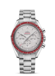 Omega Speedmaster Moonwatch 42-522.30.42.30.06.002 (Stainless Steel Bracelet, Silver-toned Index Dial, Red Tachymeter Bezel) (Omega 522.30.42.30.06.002)