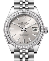 Rolex Lady-Datejust 28-279384RBR (Oystersteel Jubilee Bracelet, Silver Index Dial, Diamond Bezel) (m279384rbr-0007)