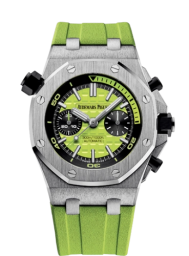 Audemars Piguet Royal Oak Offshore 42-26703ST.OO.A038CA.01 (Green Rubber Strap, Méga Tapisserie Green Index Dial, Stainless Steel Smooth Bezel) (26703ST.OO.A038CA.01)