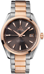 Omega Seamaster Aqua Terra 150M 41.5-231.20.42.21.06.001 (Red Gold & Stainless Steel Bracelet, Vertical-teak Grey Index Dial, Red Gold Bezel) (Omega 231.20.42.21.06.001)