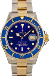 Rolex Submariner 40-16803 (Yellow Rolesor Oyster Bracelet, Blue Diver Dial, Blue Aluminum Bezel)