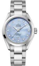 Omega Seamaster Aqua Terra 150M 34-231.10.34.20.57.002 (Stainless Steel Bracelet, Blue MOP Diamond Index Dial, Stainless Steel Bezel) (Omega 231.10.34.20.57.002)