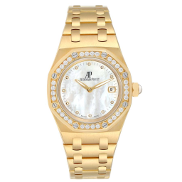 Audemars Piguet Royal Oak 33-67601BA.ZZ.1210BA.02 (Yellow Gold Bracelet, White MOP Diamond-set Index Dial, Yellow Gold Diamond-set Bezel) (67601BA.ZZ.1210BA.02)