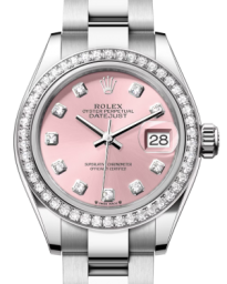 Rolex Lady-Datejust 28-279384RBR (Oystersteel Oyster Bracelet, Gold Diamond-set Pink Dial, Diamond Bezel) (m279384rbr-0004)