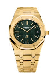 Audemars Piguet Royal Oak 39-15205BA.OO.1240BA.01 (Yellow Gold Bracelet, Petite Tapisserie Green Index Dial, Yellow Gold Smooth Bezel) (15205BA.OO.1240BA.01)