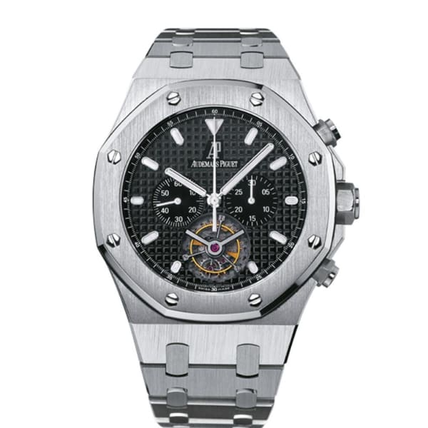 Audemars Piguet Royal Oak 44-25977ST.OO.1205ST.02 (Stainless Steel Bracelet, Grande Tapisserie Black Index Dial, Stainless Steel Smooth Bezel)