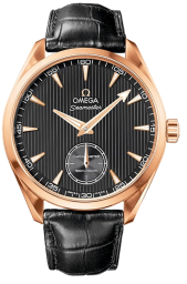 Omega Seamaster Aqua Terra 150M 49-231.53.49.10.06.001 (Black Alligator Leather Strap, Vertical-teak Grey Index Dial, Orange Gold Bezel) (Omega 231.53.49.10.06.001)