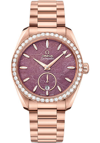 Omega Seamaster Aqua Terra 150M 38-220.55.38.20.99.001 (Sedna Gold Bracelet, Purple Jade Index Dial, Sedna Gold Diamond-set Bezel)