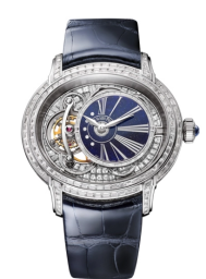 Audemars Piguet Millenary 45-26381BC.ZZ.D312CR.02 (Blue Alligator Leather Strap, Baguette-cut Diamond-set Blue Aventurine Roman Openworked Dial, Baguette-cut Diamond-set Bezel) (26381BC.ZZ.D312CR.02)