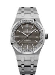 Audemars Piguet Royal Oak 37-15451ST.ZZ.1256ST.02 (Stainless Steel Bracelet, Grande Tapisserie Grey Ruthenium-toned Index Dial, Stainless Steel Diamond-set Bezel) (15451ST.ZZ.1256ST.02)