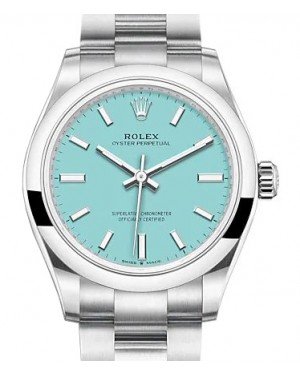Rolex Oyster Perpetual 31-277200 (Oystersteel Oyster Bracelet, Turquoise-blue Index Dial, Domed Bezel)