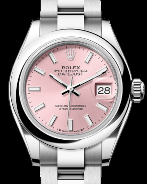 Rolex Lady-Datejust 28-279160 (Oystersteel Oyster Bracelet, Pink Index Dial, Domed Bezel)