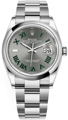 Rolex Datejust 36-126200 (Oystersteel Oyster Bracelet, Slate Roman Dial, Domed Bezel)