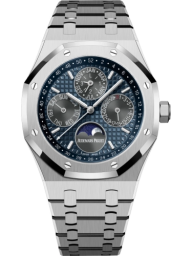 Audemars Piguet Royal Oak 41-26574TI.OO.1220TI.01 (Titanium Bracelet, Grande Tapisserie Blue Index Dial, Titanium Smooth Bezel) (26574TI.OO.1220TI.01)