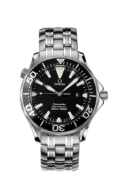 Omega Seamaster Diver 300M 41-2064.50.00 (Stainless Steel Bracelet, Wave-embossed Black Index Dial, Black Rotating Stainless Steel Bezel) (Omega 2064.50.00)