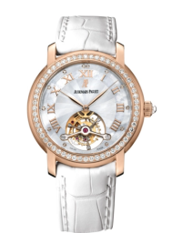 Audemars Piguet Jules Audemars 39-26084OR.ZZ.D016CR.01 (White Alligator Leather Strap, White MOP Roman Dial, Pink Gold Diamond-set Bezel) (26084OR.ZZ.D016CR.01)