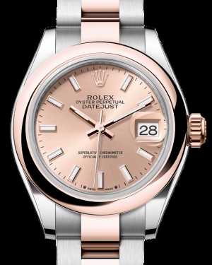 Rolex Lady-Datejust 28-279161 (Everose Rolesor Oyster Bracelet, Rosé Index Dial, Domed Bezel)