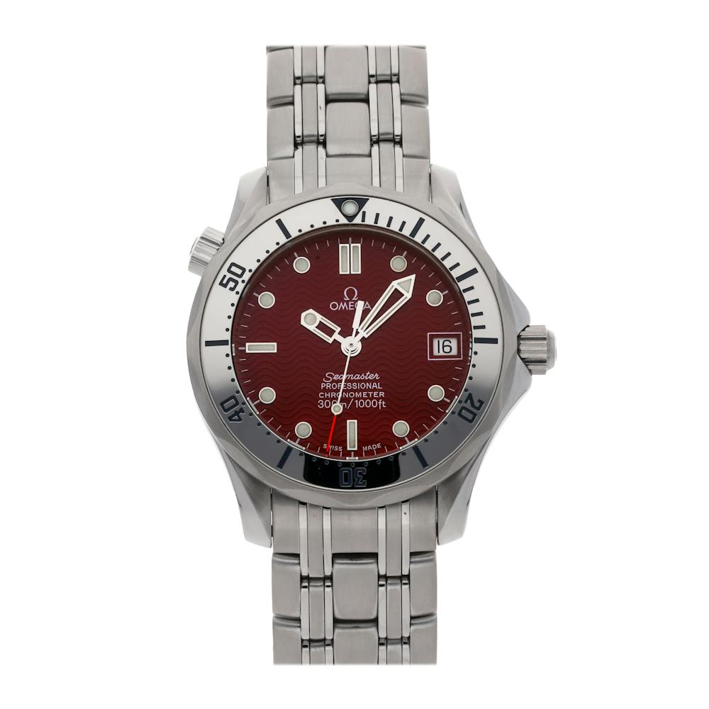Omega Seamaster Diver 300M 36.25-2552.61.00 (Stainless Steel Bracelet, Wave-embossed Red Dot Index Dial, Rotating Stainless Steel Bezel)