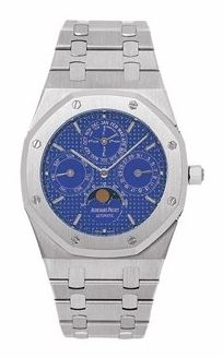 Audemars Piguet Royal Oak 39-25820PT.O.0944PT.01 (Platinum Bracelet, Grand Tapisserie Blue Index Dial, Platinum Smooth Bezel)