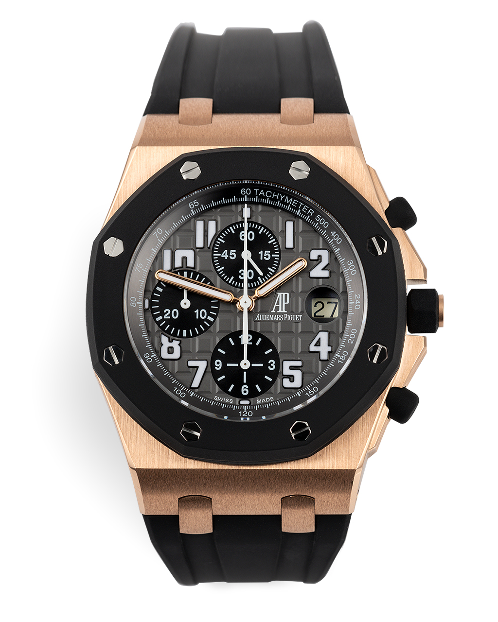 Audemars Piguet Royal Oak OffShore 42-25940OK.OO.D002CA.01.A (Black Rubber Strap, Méga Tapisserie Anthracite Arabic Dial, Black Rubber-clad Smooth Bezel