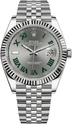 Rolex Datejust 41-126334 (Oystersteel Jubilee Bracelet, Slate Roman Dial, Fluted Bezel)