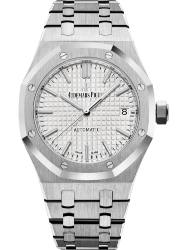 Audemars Piguet Royal Oak 37-15450ST.OO.1256ST.01.A (Stainless Steel Bracelet, Grande Tapisserie Silver-toned Index Dial, Stainless Steel Smooth Bezel)