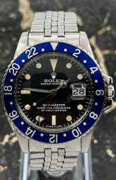 Rolex GMT-Master 40-1675 (Oystersteel Jubilee Bracelet, Black Nipple Dial, Blue Aluminum Bezel)