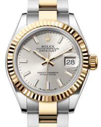 Rolex Lady-Datejust 28-279173 (Yellow Rolesor Oyster Bracelet, Silver Index Dial, Fluted Bezel) (m279173-0020)