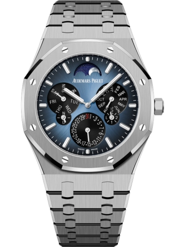 Audemars Piguet Royal Oak 41-26586TI.OO.1240TI.01 (Titanium Bracelet, Blue Black-gradient Rim Index Dial, Titanium Smooth Bezel)