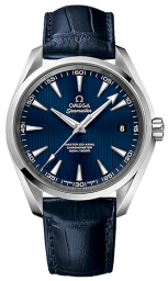 Omega Seamaster Aqua Terra 150M 41.5-231.13.42.21.03.001 (Blue Alligator Leather Strap, Vertical-teak Blue Index Dial, Stainless Steel Bezel) (Omega 231.13.42.21.03.001)