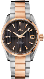 Omega Seamaster Aqua Terra 150M 38.5-231.20.39.21.06.001 (Red Gold & Stainless Steel Bracelet, Vertical-teak Grey Index Dial, Red Gold Bezel) (Omega 231.20.39.21.06.001)