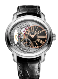 Audemars Piguet Millenary 47-15350ST.OO.D002CR.01 (Black Alligator Leather Strap, Off-centred Black Roman Disc Openworked Dial, Stainless Steel Smooth Bezel) (15350ST.OO.D002CR.01)