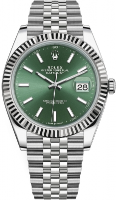 Rolex Datejust 41-126334 (Oystersteel Jubilee Bracelet, Mint-green Index Dial, Fluted Bezel)