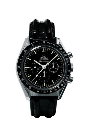 Omega Speedmaster Moonwatch 42-3872.50.01 (Black Leather Strap, Black Index Dial, Black Tachymeter Bezel)