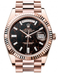 Rolex Day-Date 40-228235 (Everose Gold President Bracelet, Eisenkiesel Diamond-set Index Dial, Fluted Bezel) (m228235-0045)